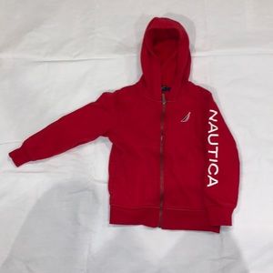 Nautica kids zip hoodie red